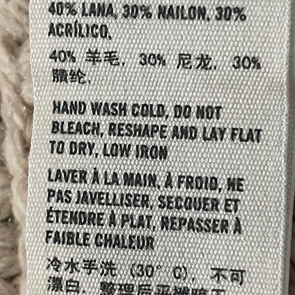 Abercrombie Fitch Women S Wool Blend Cable Knit Trench Sweater Logo Y2K Hooded - Picture 10 of 10